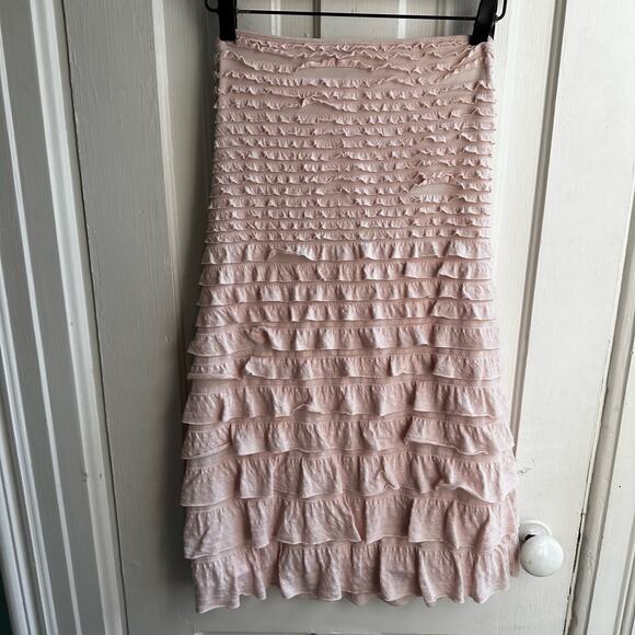 Express Strapless Ruffled Dress - Blush Pink - Size Medium - Picture 2 of 7